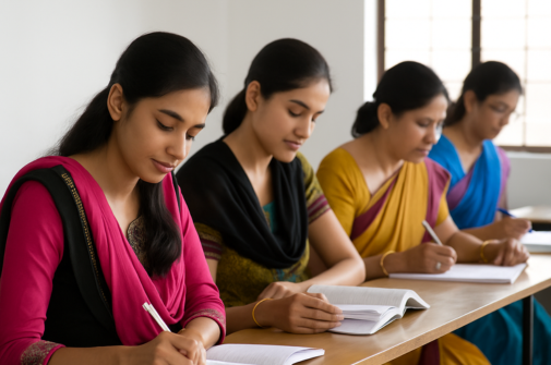 Women participating in an empowerment education session, learning communication and life skills at Iyali Chennai.